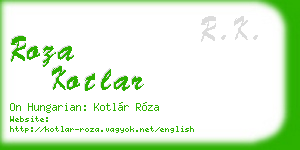 roza kotlar business card